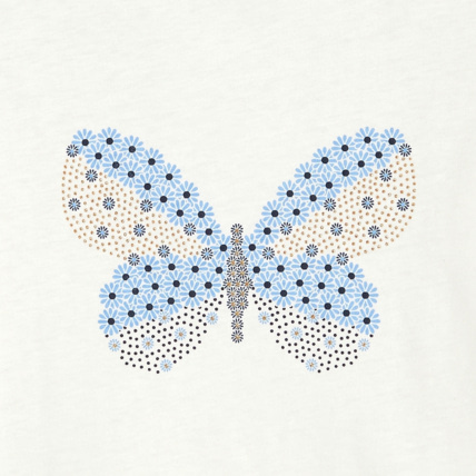 Avis T-shirt manches longues à motif papillon blanc fille OKAIDI 3