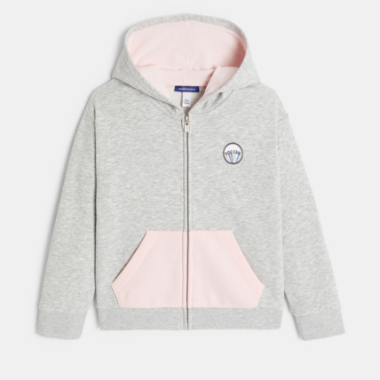Avis Sweat-shirt à capuche bicolore gris fille OKAIDI 2