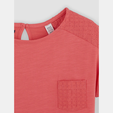 Avis T-shirt détail ajouré rose fille OKAIDI 3