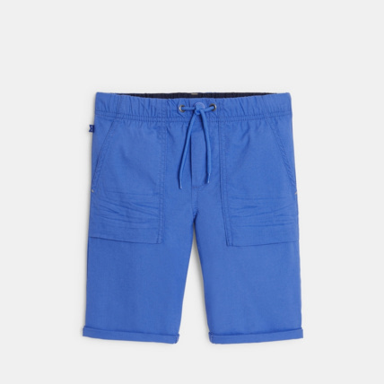 Avis Bermuda chic en lin mélangé bleu garçon OKAIDI 2