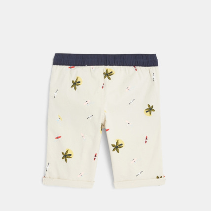 Avis Bermuda slim en toile imprimée 'cocotiers" blanc garçon OKAIDI 3