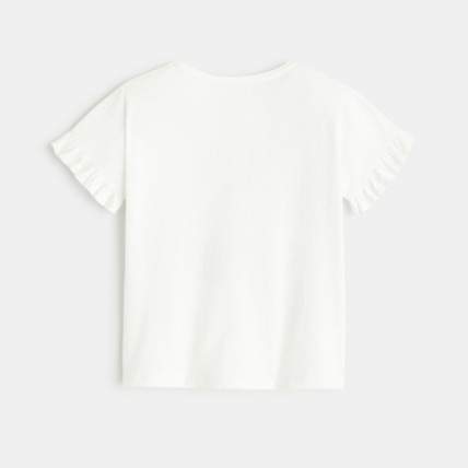 Avis T-shirt à sequins motif pomme blanc fille OKAIDI 4