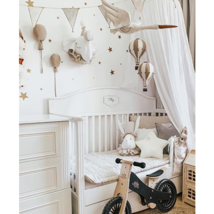 Avis Trophée mural enfant,  Cigogne en lin beige Sevira Kids 6