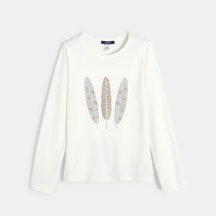 Avis T-shirt à sequins blanc fille OKAIDI 1