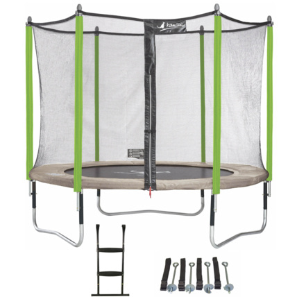 Avis Trampoline de jardin 305 cm + filet de sécurité + échelle + kit d'ancrage  JUMPI Kangui 1