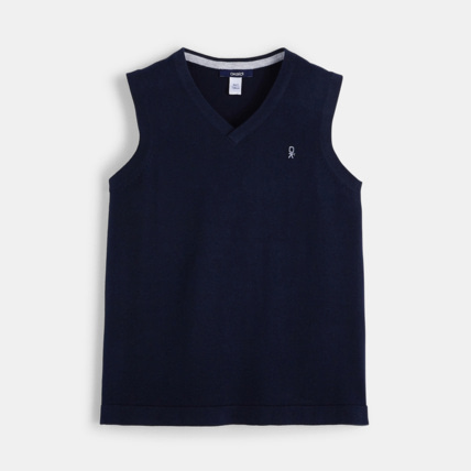 Avis Pull sans manches bleu garçon OKAIDI 1