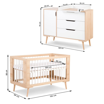 Avis Ensemble commode à langer et lit bébé style scandinave SOFIE Mon Mobilier Design 8