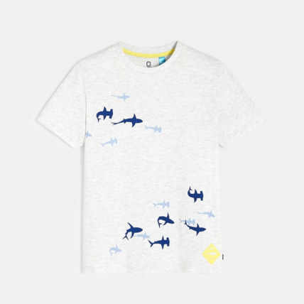 Avis T-shirt over size motif requins gris garçon OKAIDI 1