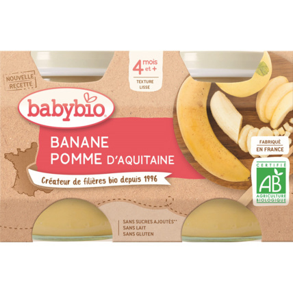 Avis Pots Banane Pomme de Nouvelle-Aquitaine dès 4 mois Babybio 1