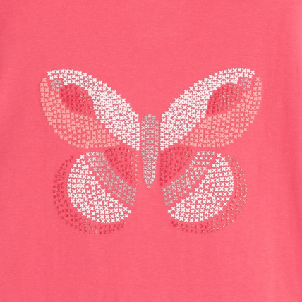 Avis T-shirt imprimé papillon point de croix rose fille OKAIDI 2