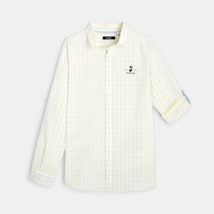 Avis Chemise à carreaux jaune garçon OKAIDI 1