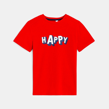Avis T-shirt à message rouge garçon OKAIDI 1