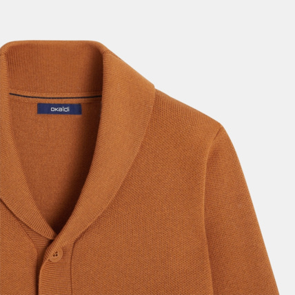 Avis Gilt boutonné col châle marron garçon OKAIDI 3