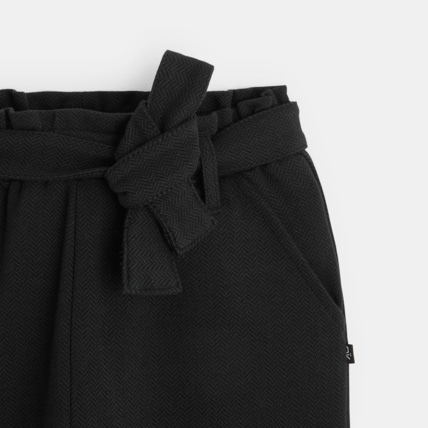 Avis Pantalon paper bag ceinturé noir fille OKAIDI 2