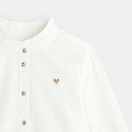 Avis Chemise frou-frou broderie cœur blanche fille OKAIDI 3