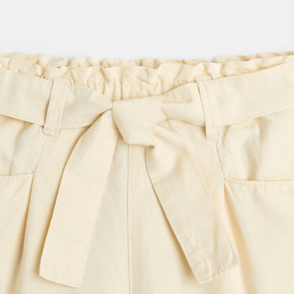 Avis Short uni en lin et coton blanc fille OKAIDI 2