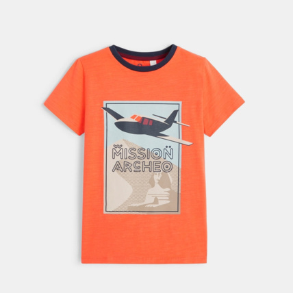 Avis T-shirt jersey flammé archéologue orange garçon OKAIDI 1