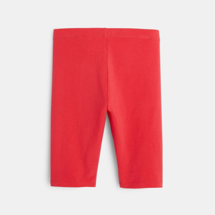 Avis Legging court en jersey uni rouge fille OKAIDI 2