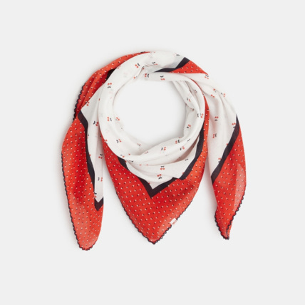 Avis Foulard imprimé en popeline rouge fille OKAIDI 1