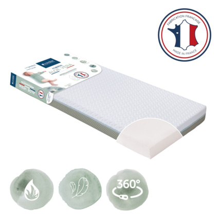 Avis Matelas bébé Aloé Vera déhoussable 360° - 60x120cm CANDIDE 8