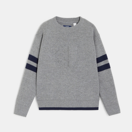 Avis Pull col rond à manches rayées gris garçon OKAIDI 1