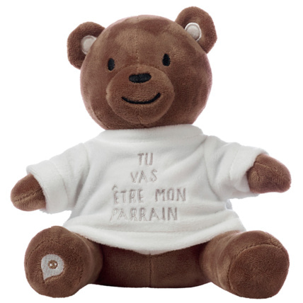 Avis Habillage pour peluche annonce de naissance "tu vas être parrain" Prémaman 1