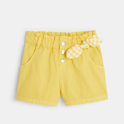 Avis Short à taille élastiquée et boutons jaune fille OKAIDI 2