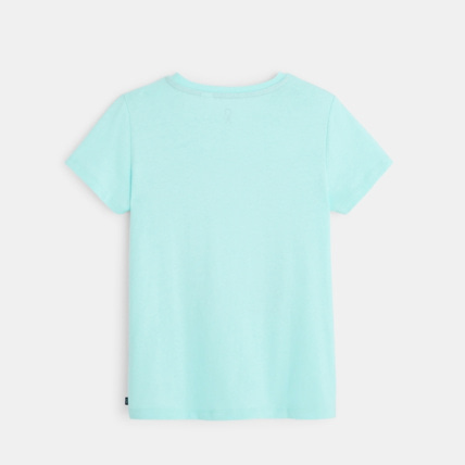 Avis T-shirt sequins magiques message et animal bleu garçon OKAIDI 2