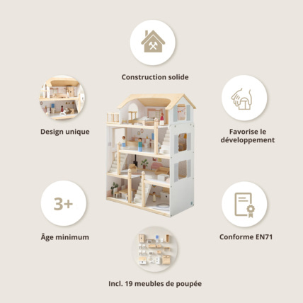 Avis Grande maison de poupées en bois Blanche Petite Amélie 3