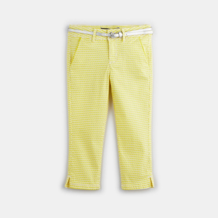 Avis Pantalon capri imprimé blanc fille OKAIDI 1