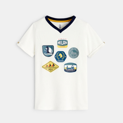Avis T-shirt blasons Italie blanc garçon OKAIDI 1