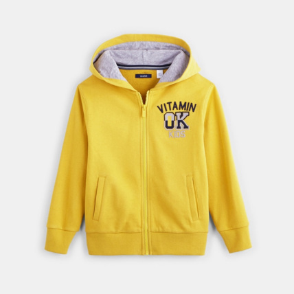 Avis Sweat à capuche jaune garçon OKAIDI 1