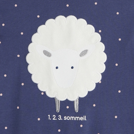 Avis Pyjama 2 pièces en jersey motif mouton bleu fille OKAIDI 2