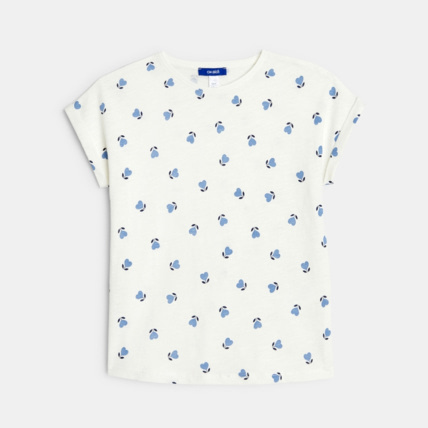 Avis T-shirt imprimé fleuri bleu fille OKAIDI 2