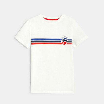 Avis T-shirt manches courtes à message blanc garçon OKAIDI 1