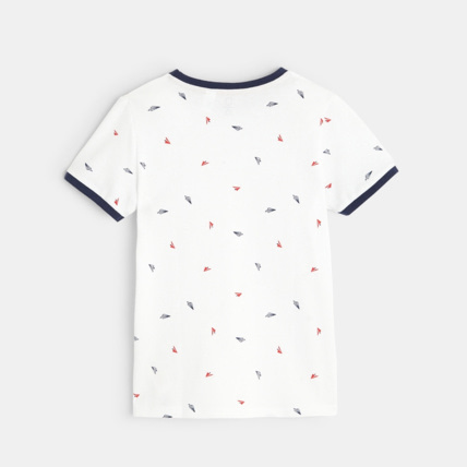 Avis T-shirt en piqué de coton "Avion en papier" blanc garçon OKAIDI 4