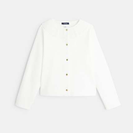 Avis Cardigan à col collerette blanc fille OKAIDI 1