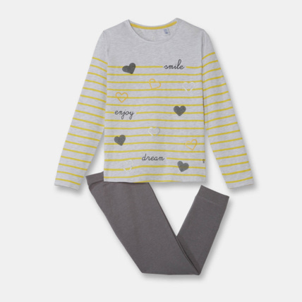 Avis Pyjama en jersey gris fille OKAIDI 1
