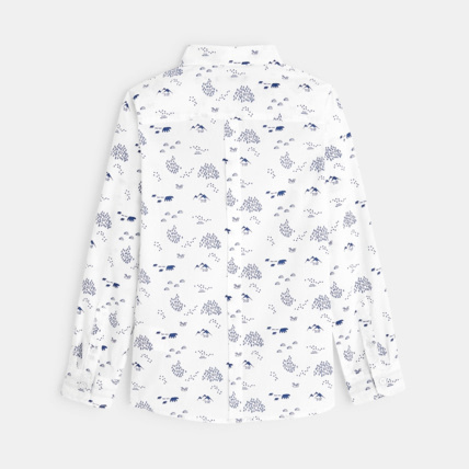 Avis Chemise en popeline imprimée blanche garçon OKAIDI 4
