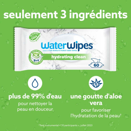 Avis Lingettes hydratantes Aloé vera WATER WIPES 2
