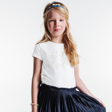 Avis T-shirt fantaisie blanc fille OKAIDI 1