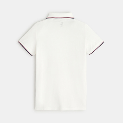 Avis Polo en jersey piqué motif palmier blanc garçon OKAIDI 4
