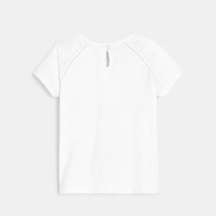 Avis T-shirt détail broderie anglaise blanc fille OKAIDI 4