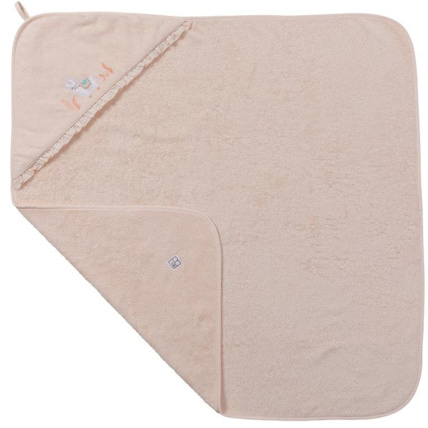 Avis Cape de bain bouclette de coton biologique broderie lama Inca CARRE BLANC 1