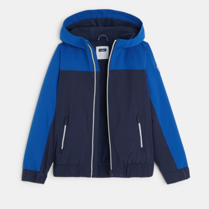 Avis Blouson bicolore déperlant à capuche bleu garçon OKAIDI 2