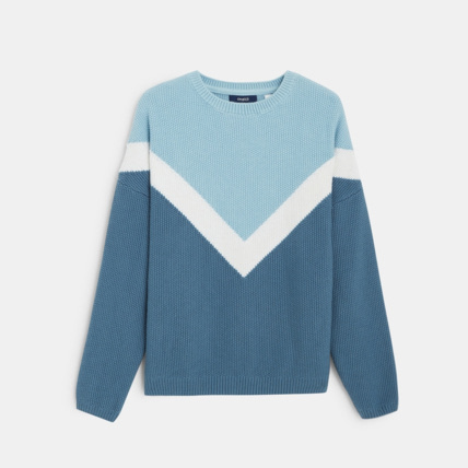Avis Pull col rond en tricot bleu fille OKAIDI 1