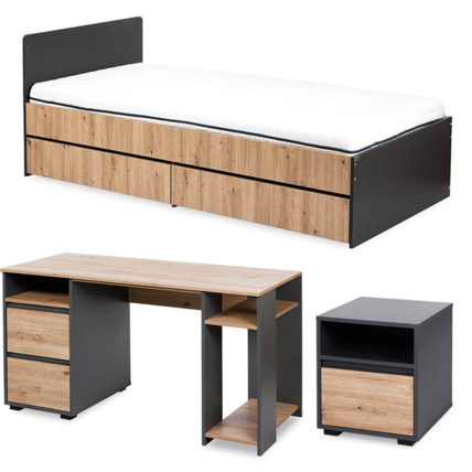 Avis Chambre enfant adolescent avec lit et chevet Mon Mobilier Design 1