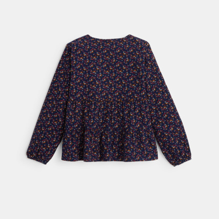 Avis Blouse en velours côtelé imprimé bleue fille OKAIDI 2
