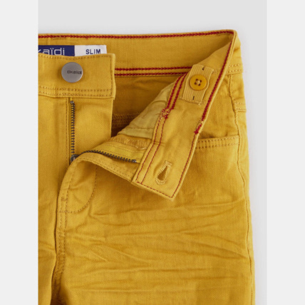 Avis Pantalon slim en toile jaune garçon OKAIDI 4