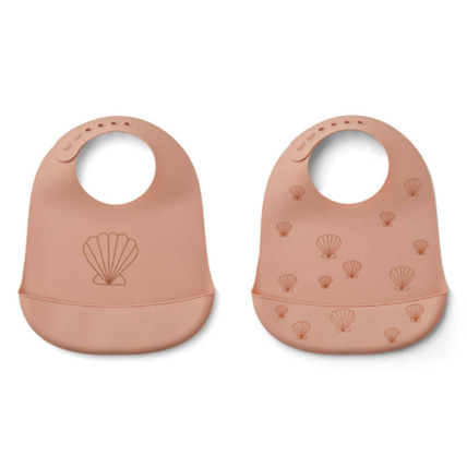 Avis Lot de 2 bavoirs en silicone Tilda - Sea shell / Pale tuscany LIEWOOD 1